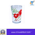 Nice Glass Cup with Decal Flower Glassware Kb-Hn0733